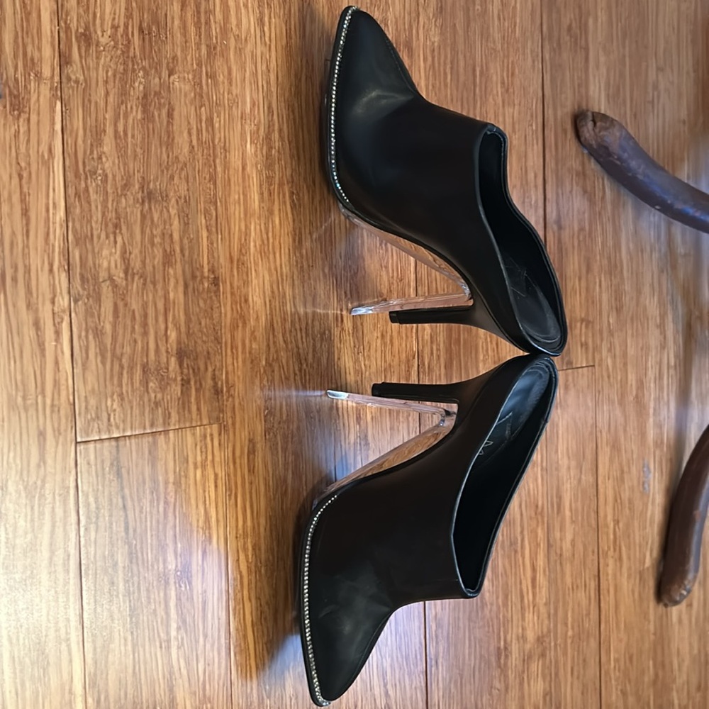 MACKINJ Rhinestone Trim Mule Heels - Picture 2 of 6